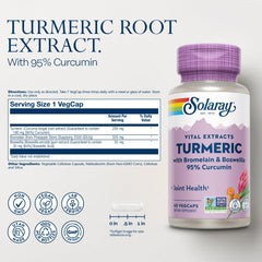Close-up of turmeric curcumin 95% potency on bottle label