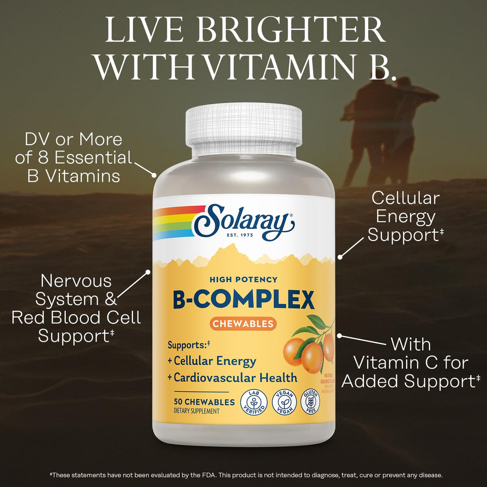 Orange flavored chewable Vitamin B Complex tablets