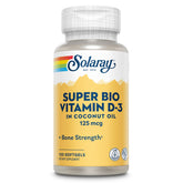 SOLARAY Vitamin D3 5000 IU softgels in coconut oil bottle