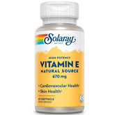 Solaray Vitamin E 1000 IU softgel bottle on white background