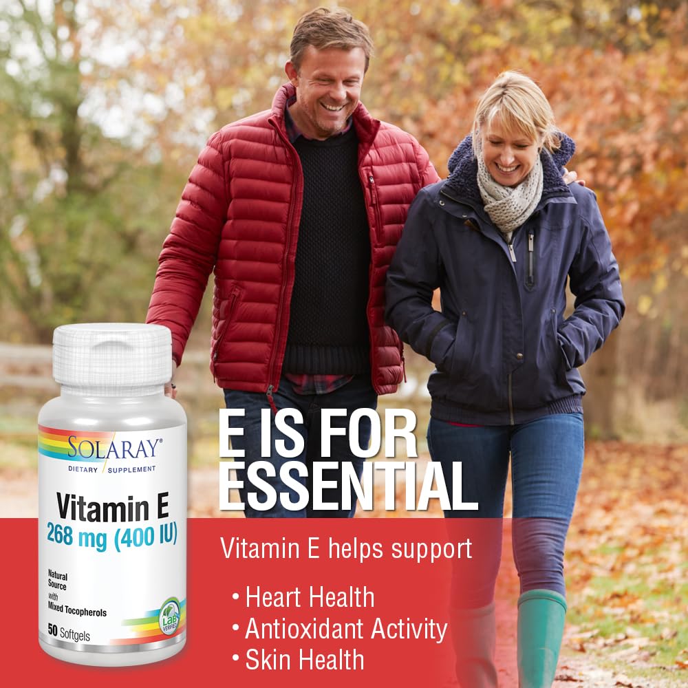 Health benefits: heart and skin health from Solaray Vitamin E 400 IU