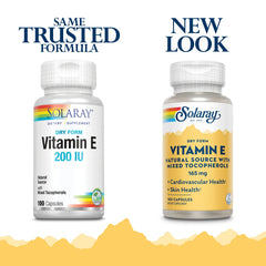 Graphic showing Vitamin E 200 IU and tocopherols