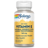 SOLARAY Vitamin E Dry 200 IU bottle with Mixed Tocopherols label