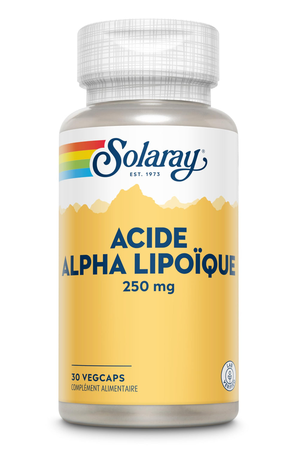Supplement facts panel for SOLARAY Alpha Lipoic Acid