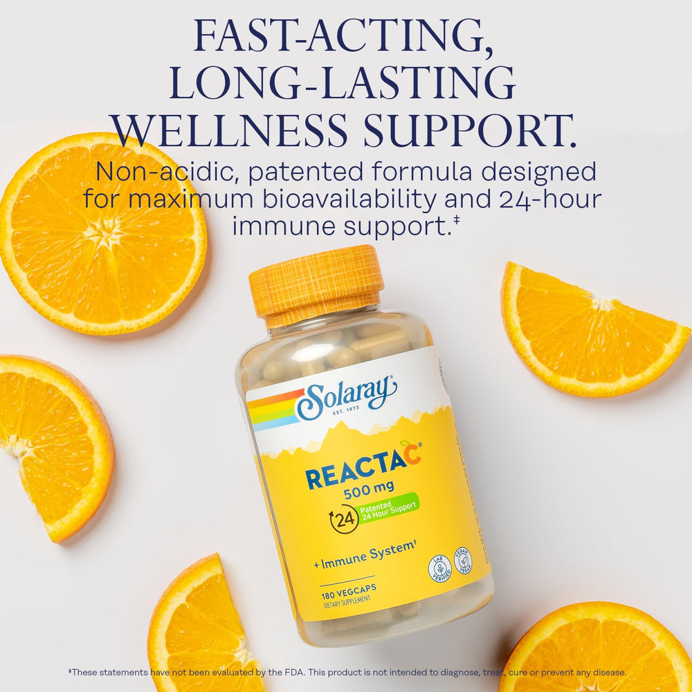 Label showing Reacta-C vitamin C and bioflavonoids
