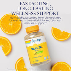 Label showing Reacta-C vitamin C and bioflavonoids