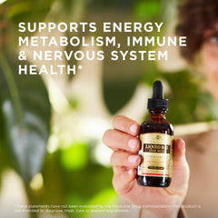 Gluten-free, dairy-free vegan Solgar B-12 with B-Complex ingredients label