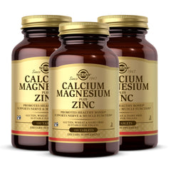 Solgar Calcium Magnesium Plus Zinc 3-pack front packaging
