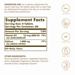 Solgar Calcium Citrate with Vitamin D3 product packaging