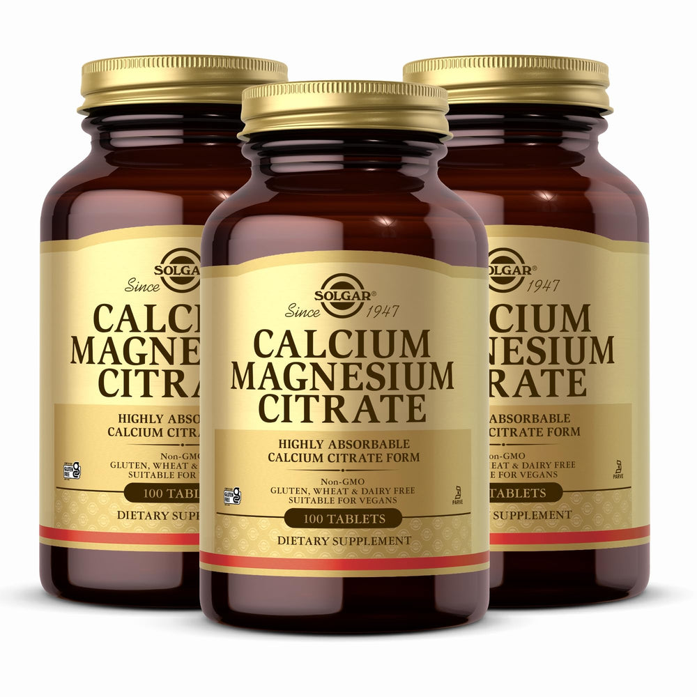 Hero image of Solgar Calcium Magnesium Citrate bottle and packaging