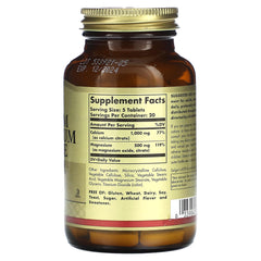 Solgar Calcium Magnesium Citrate packaging and bottles