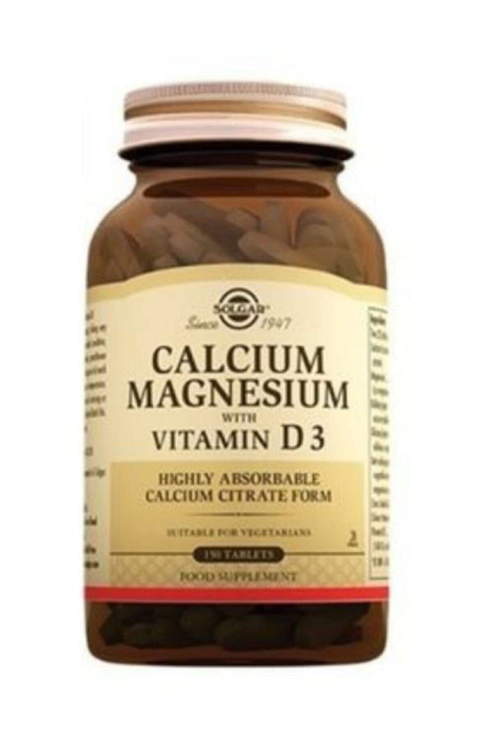 Solgar Calcium Magnesium with Vitamin D3 150 Tablets bottle – Pack of 2, Non-GMO, Gluten Free, Kosher