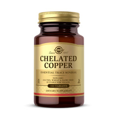 Solgar Chelated Copper 100 Tablets bottle
