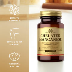 Nutrition facts panel of Solgar Chelated Manganese