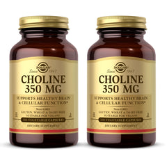 Solgar Choline 350 mg 100 Vegetarian Capsules 2-pack front view