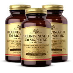 Front packaging of Solgar Choline/Inositol 3-pack