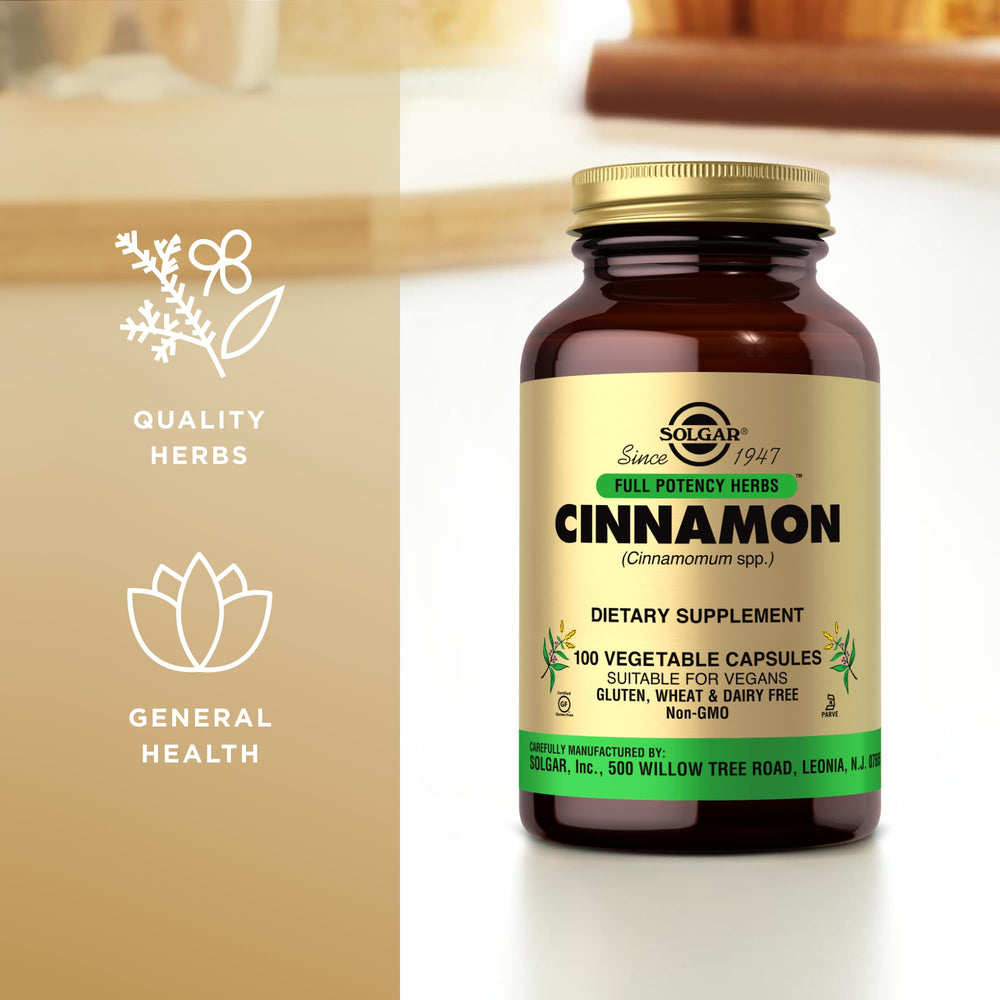 Solgar Cinnamon ingredients panel
