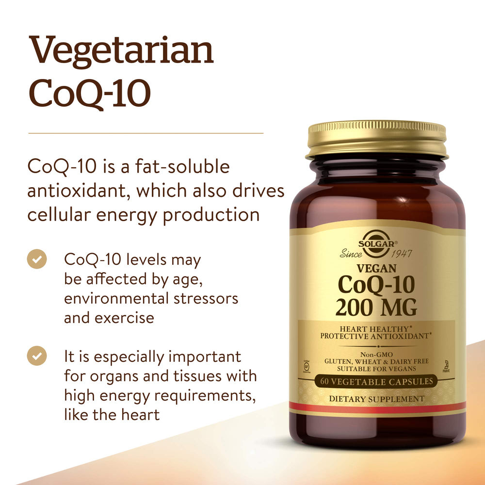 Solgar CoQ-10 heart healthy benefits graphic