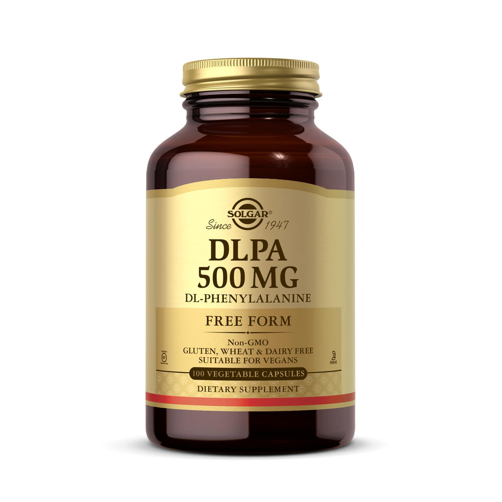 Solgar DLPA 500 mg bottle and label