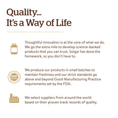 Solgar quality and purity seal on packaging