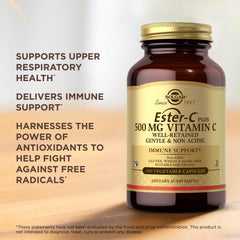 Solgar Ester-C Plus vitamin C capsules advertised for immune support