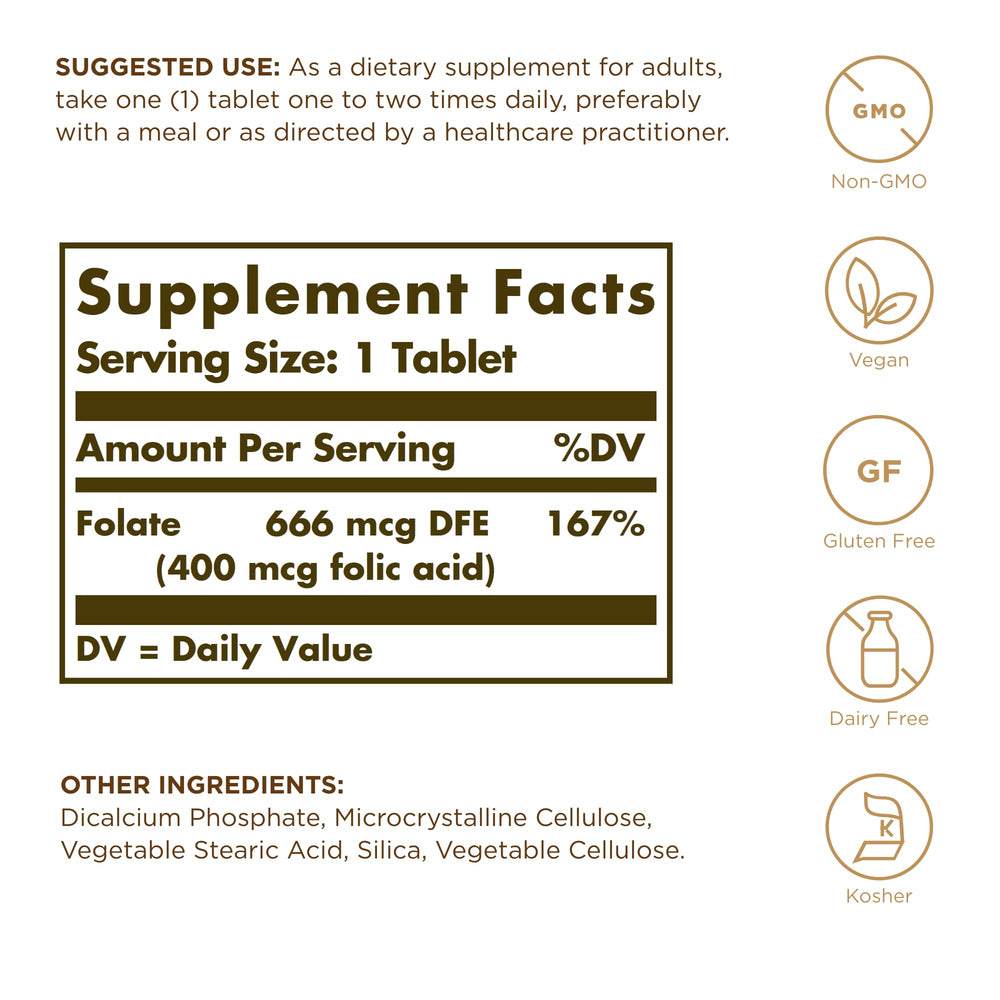 Prenatal support folate supplement by Solgar