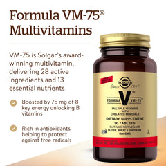 Solgar VM-75 nutrition facts panel