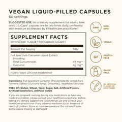Solgar Full Spectrum Curcumin LiCaps bottle back view showing ingredients