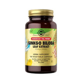 Solgar Ginkgo Biloba Leaf Extract bottle with 180 vegetable capsules - SFP