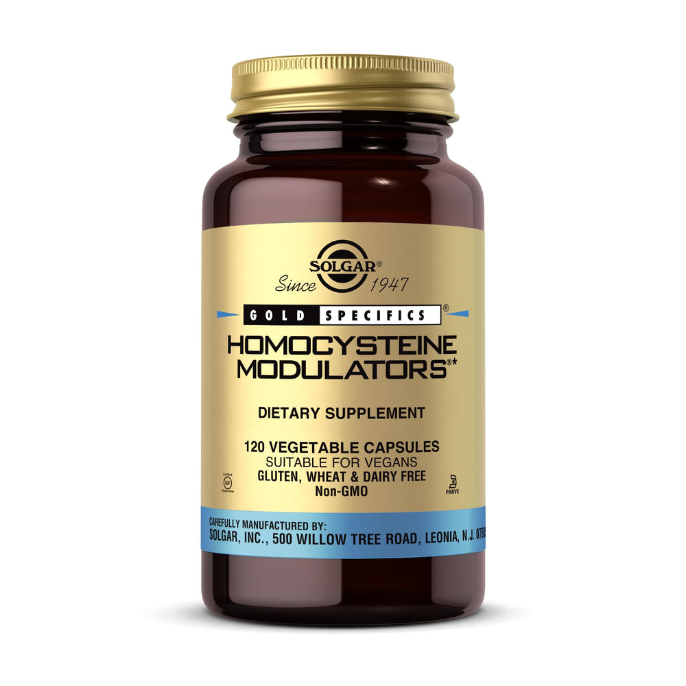 Solgar Homocysteine Modulators bottle label with 120 vegetable capsules