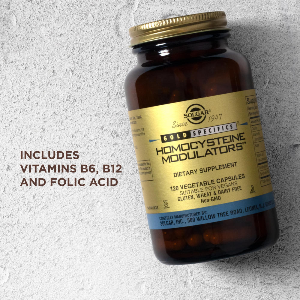 Nutrition facts panel for Solgar Homocysteine Modulators