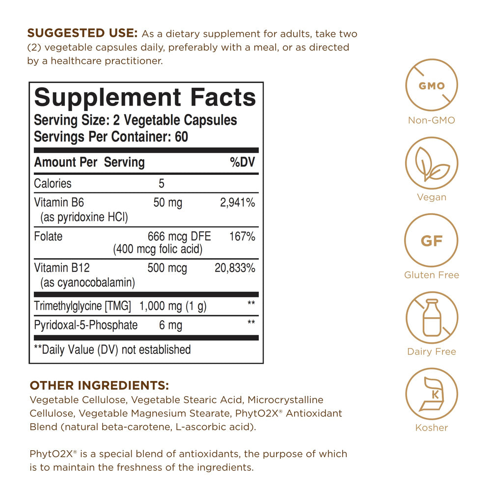 Close-up of Solgar Homocysteine Modulators 120 vegetable capsules