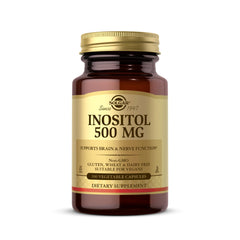 Solgar Inositol 500 mg bottle with vegetarian capsules