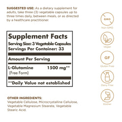 Close-up of L-Glutamine capsules