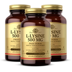 Solgar L-Lysine 500 mg vegan capsules pack 3 – hero image
