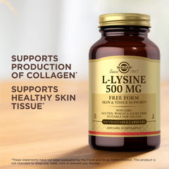 Solgar L-Lysine 500 mg skin tissue support graphic