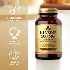 Packaging details inside for Solgar L-Lysine 500 mg Pack of 3
