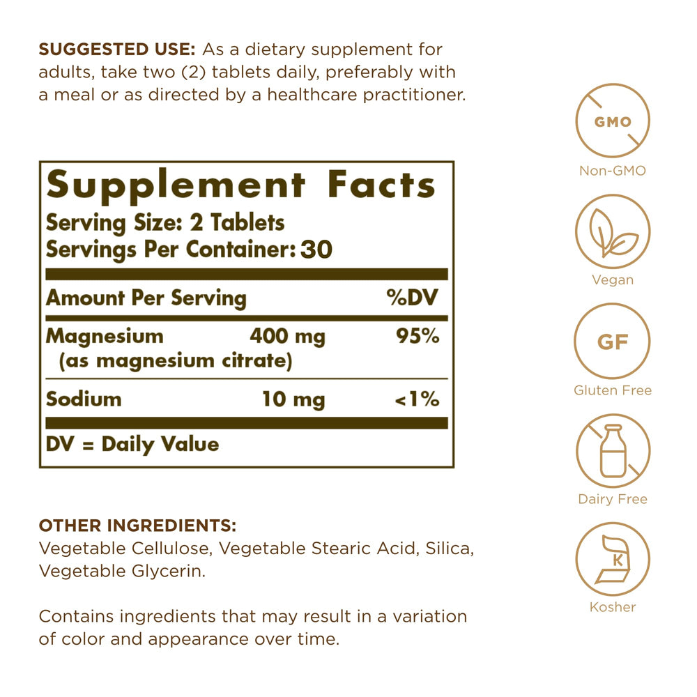 Close-up of Magnesium Citrate label