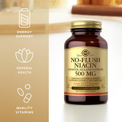 100 vegetable capsules per bottle of Solgar No-Flush Niacin