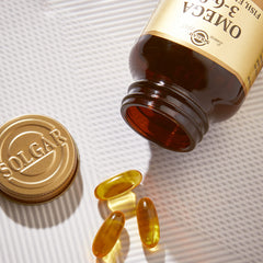 Nutritional supplement bottle with Solgar branding