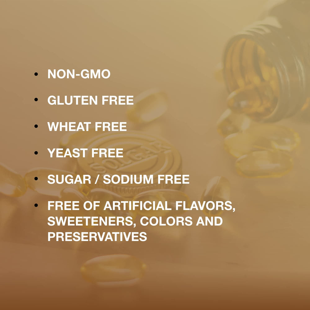 Bottle showing serving size of 60 servings (2 softgels per serving)