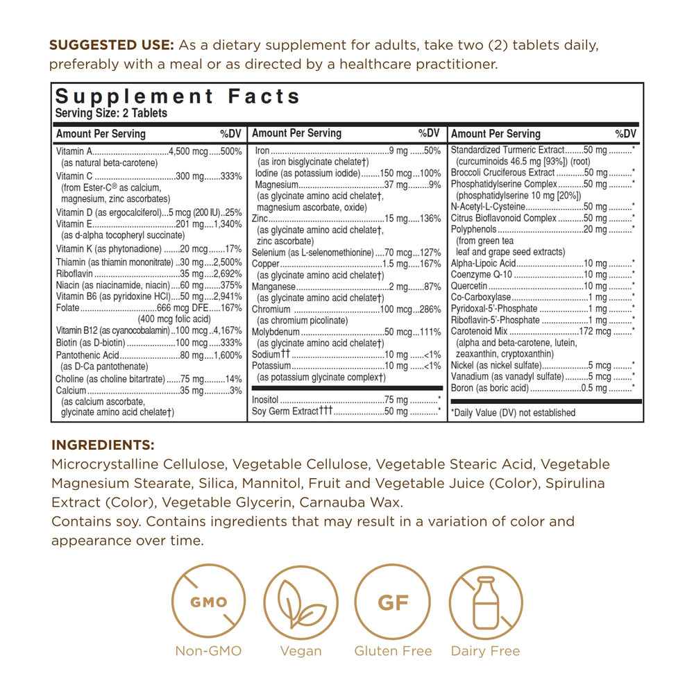 Omnium phytonutrient complex ingredients label