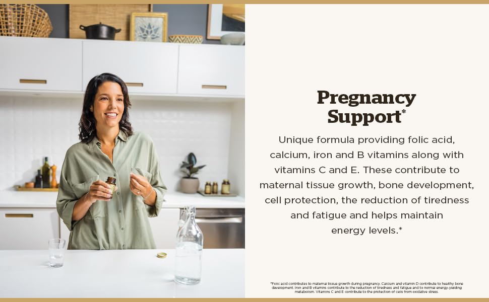 Solgar Prenatal Nutrients ingredients and nutrients illustration