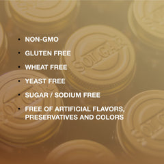 Solgar quality and certifications emblem for the B12 supplement