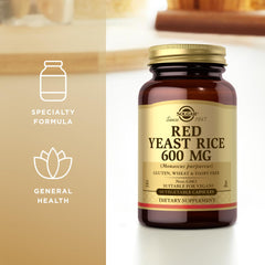 30 servings per bottle indication on Solgar Red Yeast Rice packaging