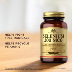 Solgar Selenium 200 mcg serving size 100 servings illustration