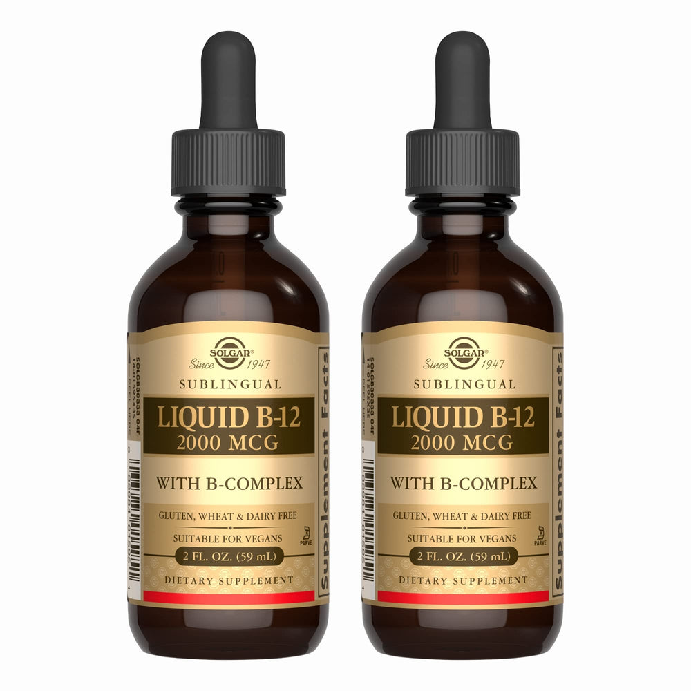 Solgar Sublingual Liquid B-12 with B-Complex bottle and label