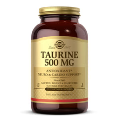 Solgar Taurine 500 mg bottle label