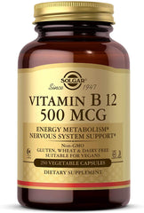Solgar Vitamin B12 500 mcg bottle - front view