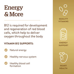 Nutrition facts and ingredients on Solgar B12 label